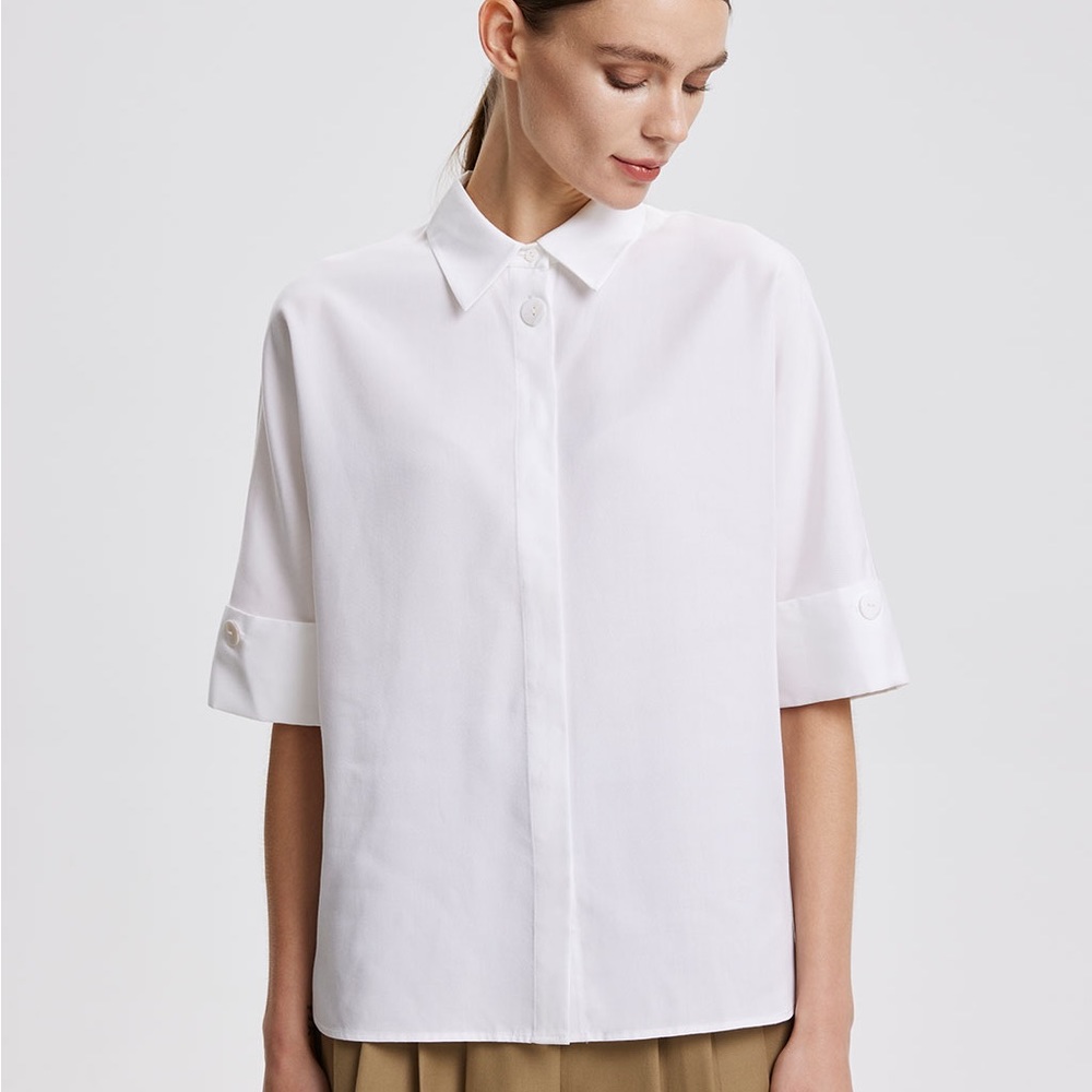 Lattelier White Classic Short Sleeve Shirt